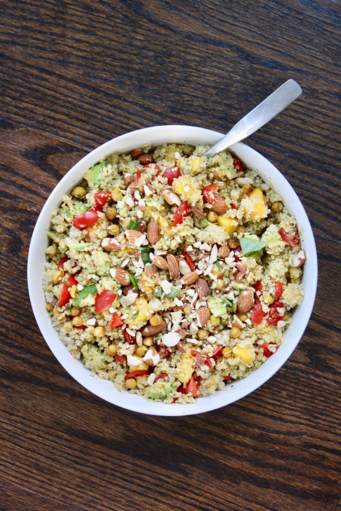 Summer Quinoa Salad with a Lime Basil Dressing - Running on Veggies