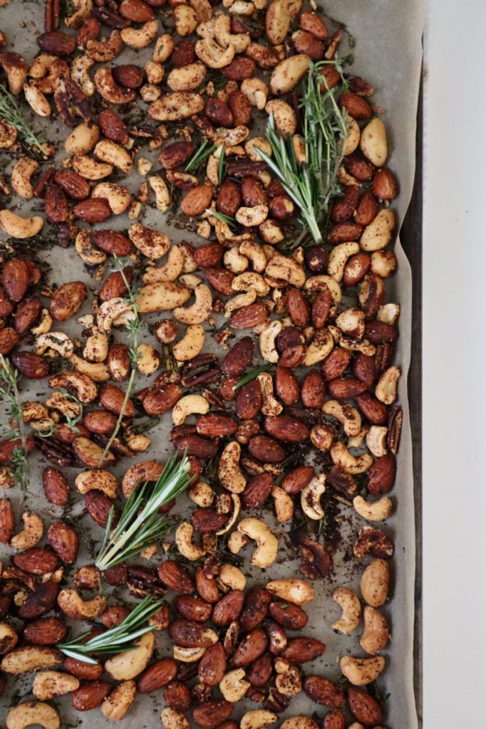 Rosemary + Thyme Spiced Nuts - Running on Veggies